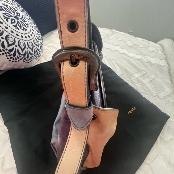 Fendi  Selleria Doctor Bag. Gradient Shoulder Bag in Pink, Blue, and Tan - Picture 9 of 15